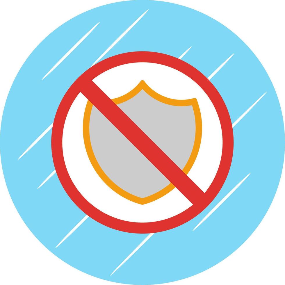 No Security Flat Circle Icon Design vector