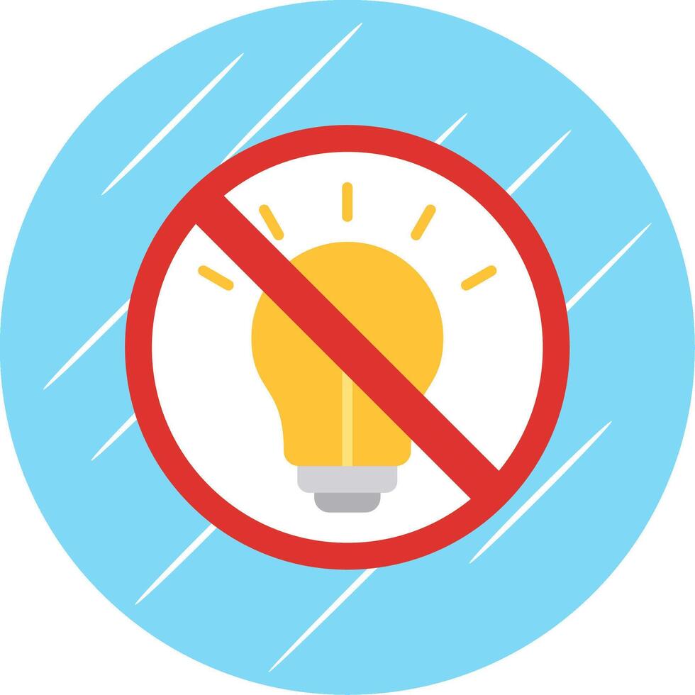 No Lights Flat Circle Icon Design vector