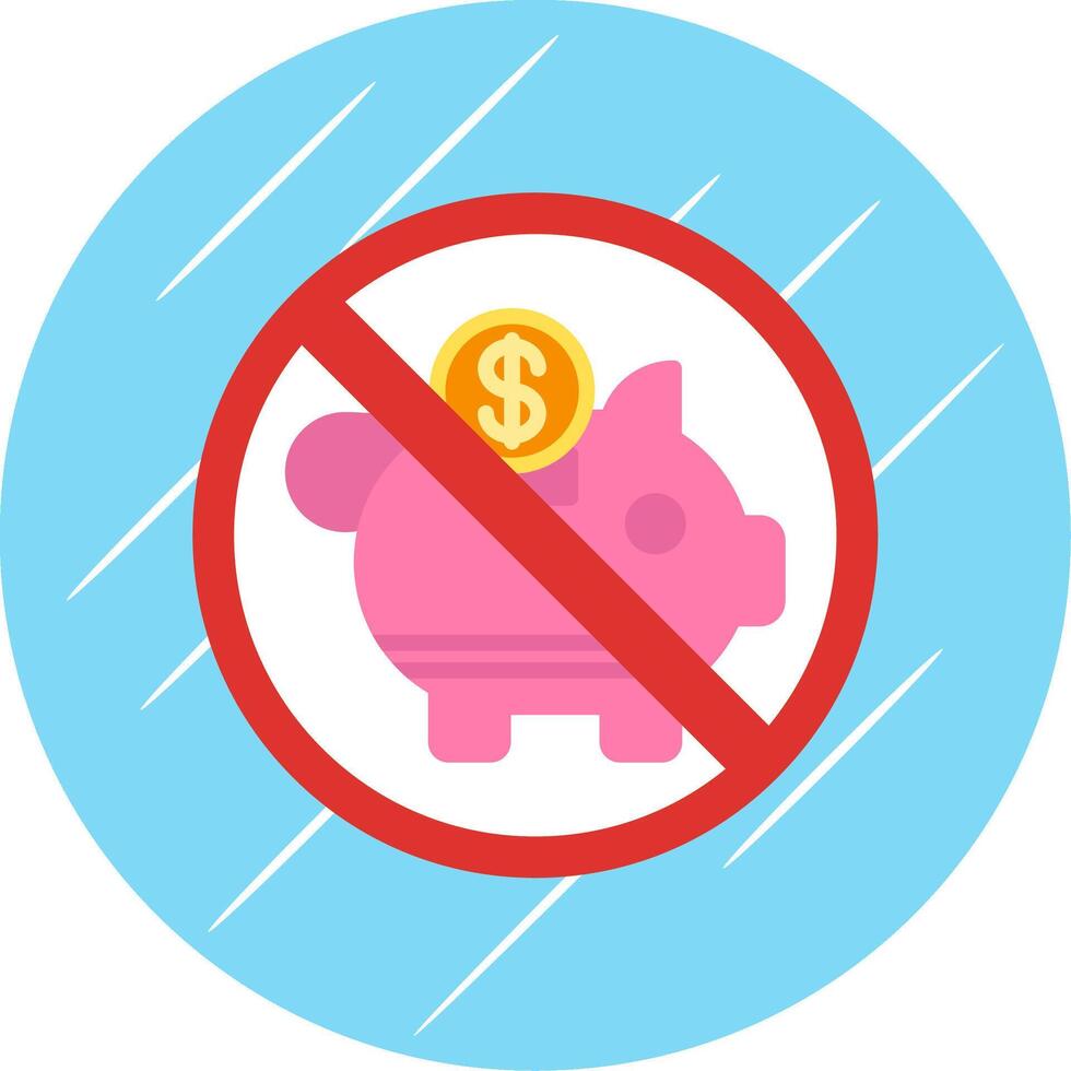 Prohibited Sign Flat Circle Icon Design vector