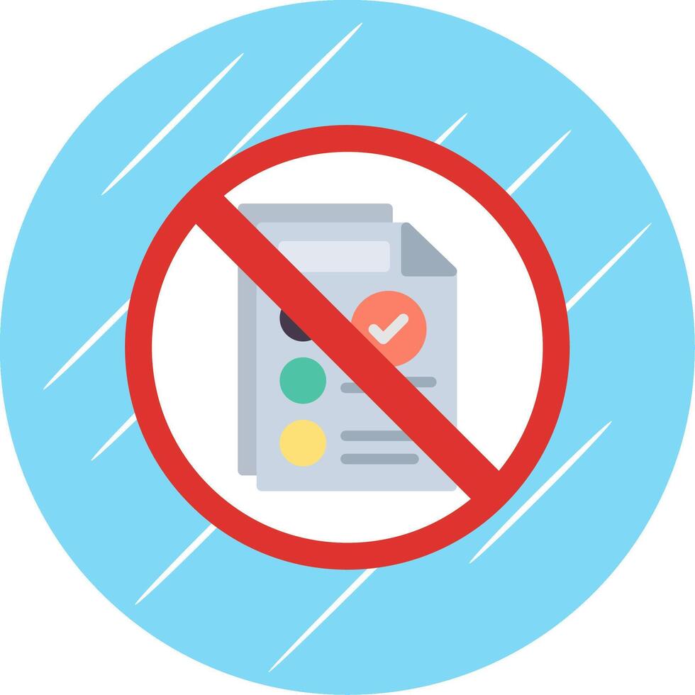 Prohibited Sign Flat Circle Icon Design vector