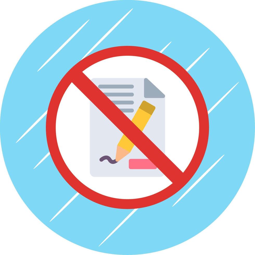 Prohibited Sign Flat Circle Icon Design vector
