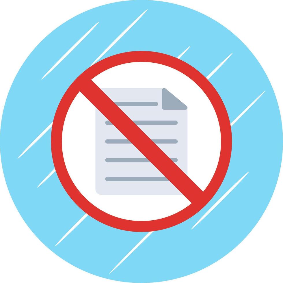 Prohibited Sign Flat Circle Icon Design vector