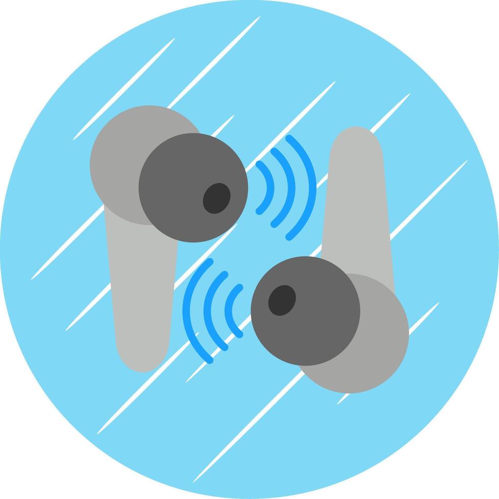 Earbuds Flat Circle Icon Design vector