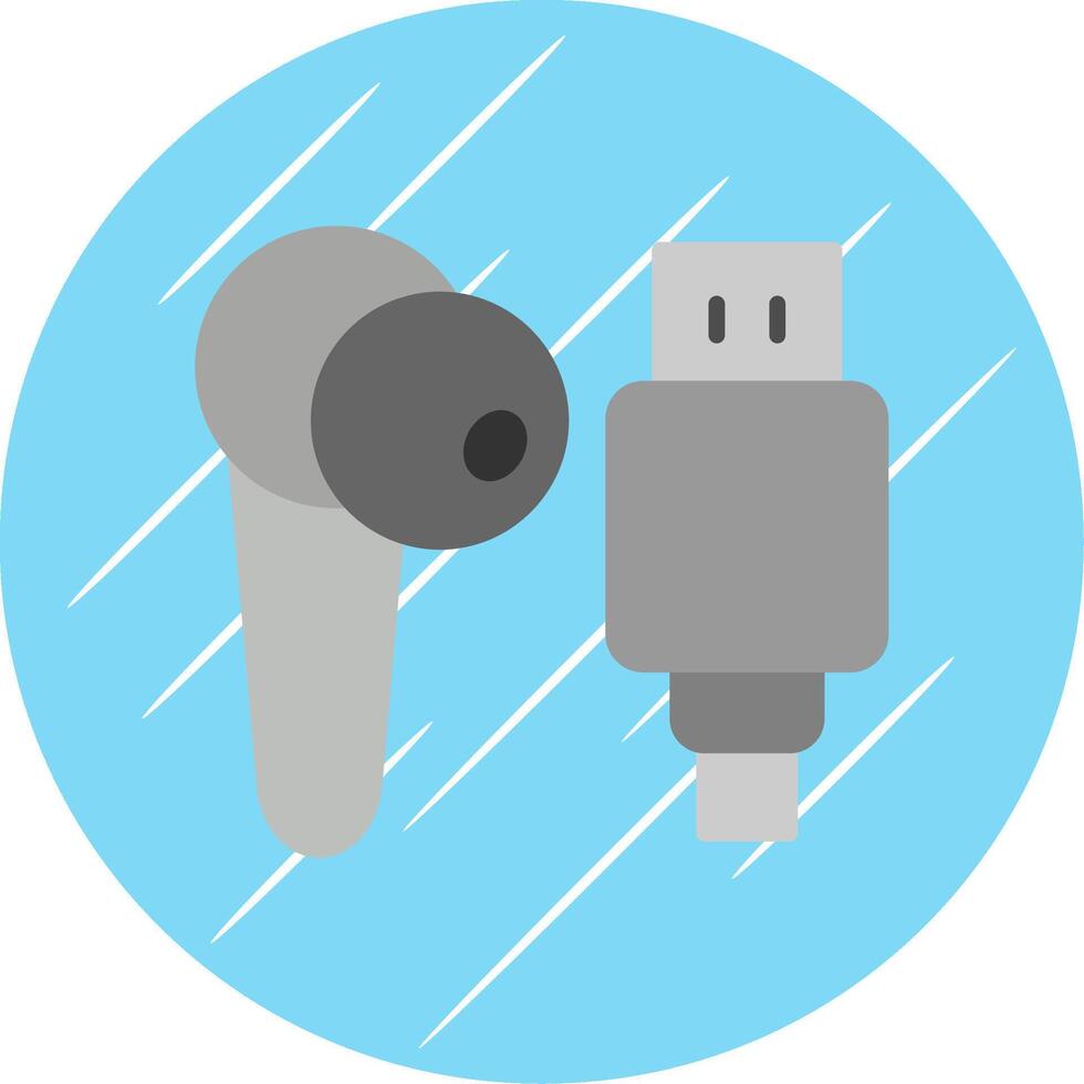 Earbud Flat Circle Icon Design vector