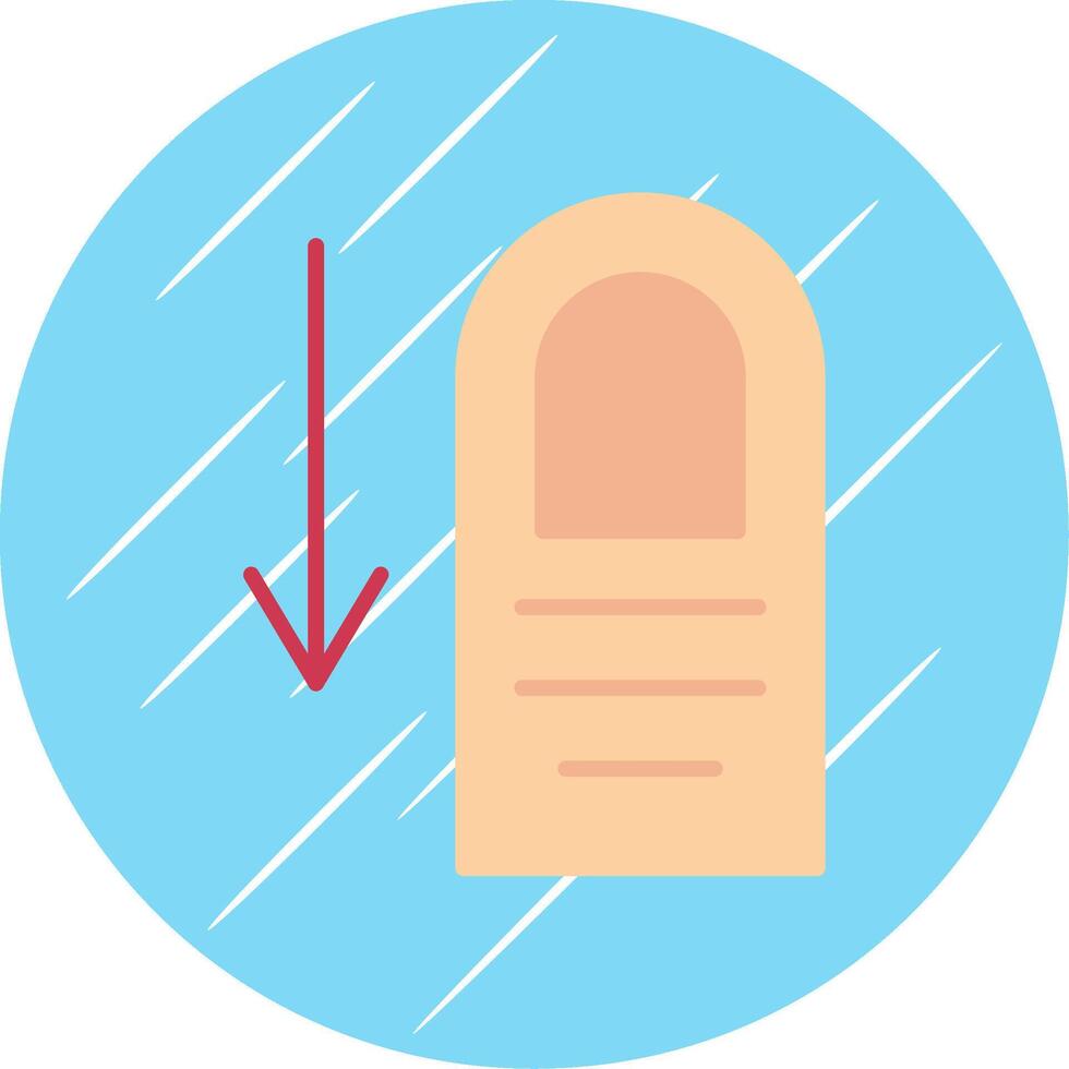 Tap Down Flat Circle Icon Design vector