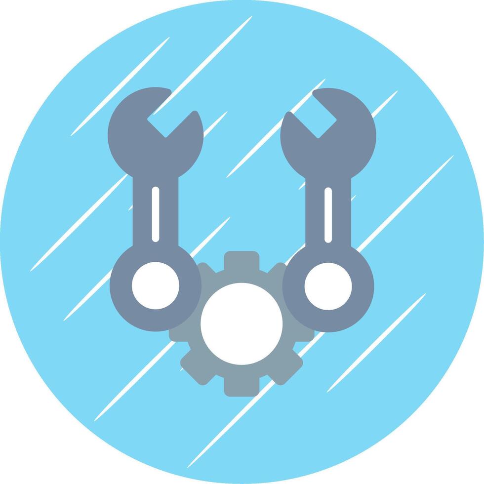 Spanner Flat Circle Icon Design vector