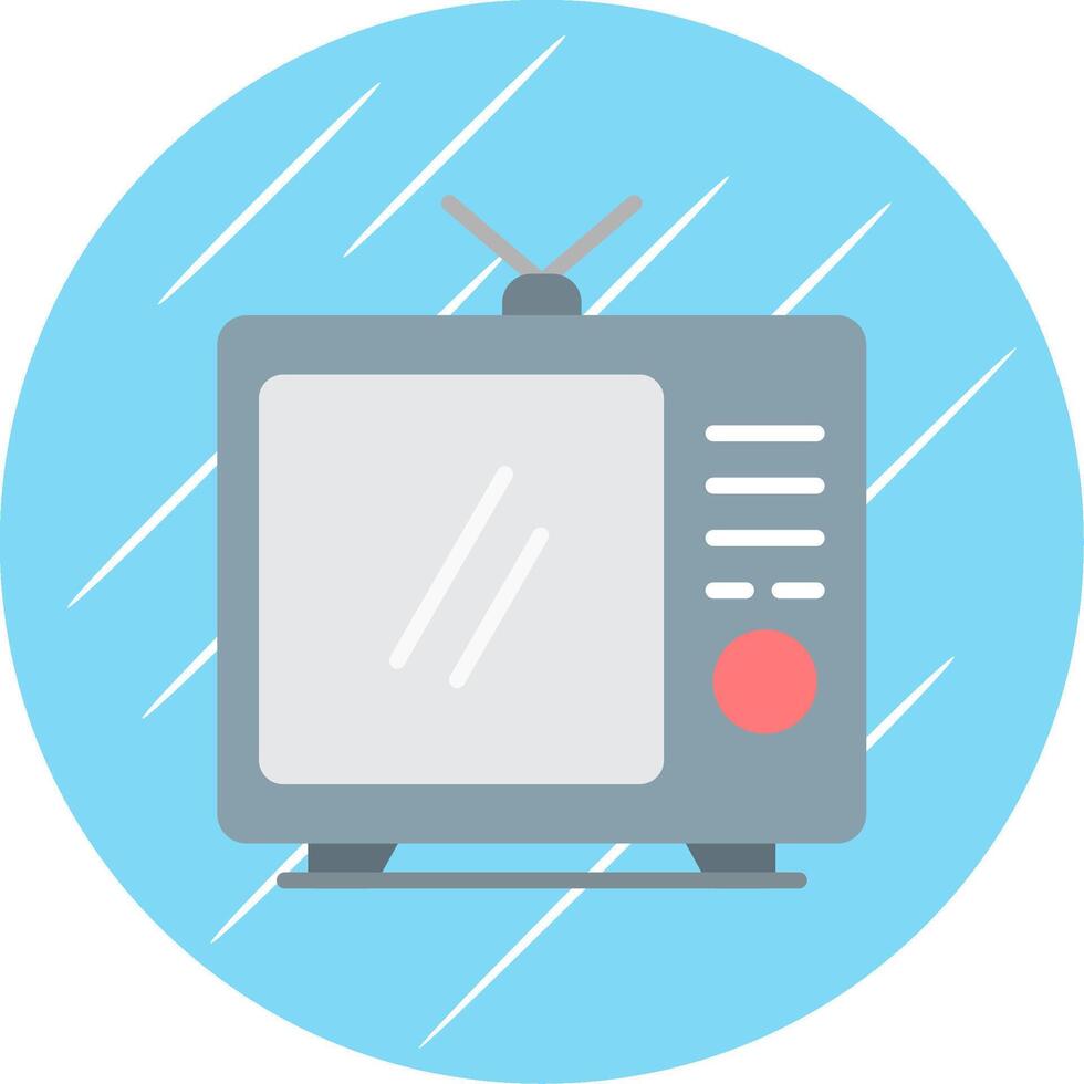 Tv Flat Circle Icon Design vector