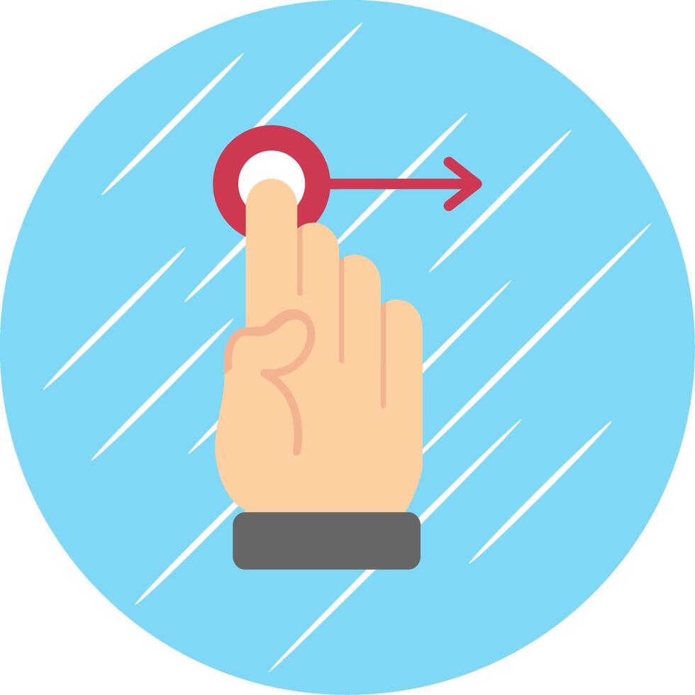 Hand Drag Flat Circle Icon Design vector