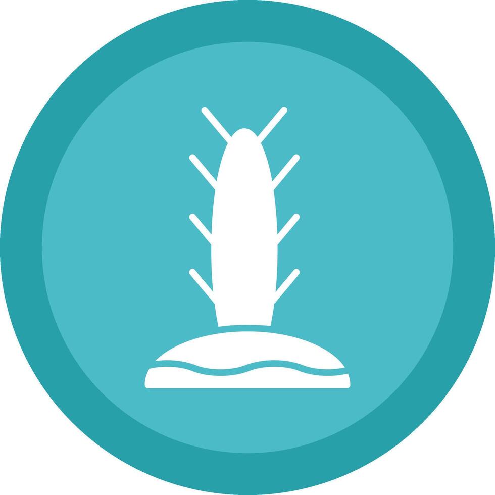 Cactus Line Shadow Circle Icon Design vector