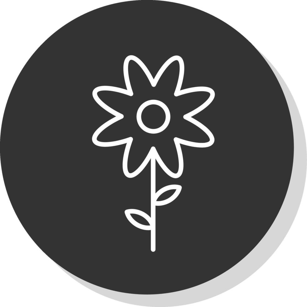 Flower Line Shadow Circle Icon Design vector