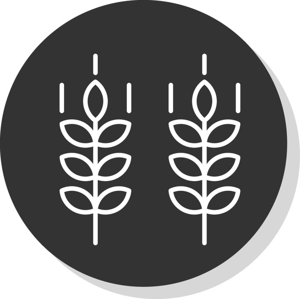 Wheat Line Shadow Circle Icon Design vector