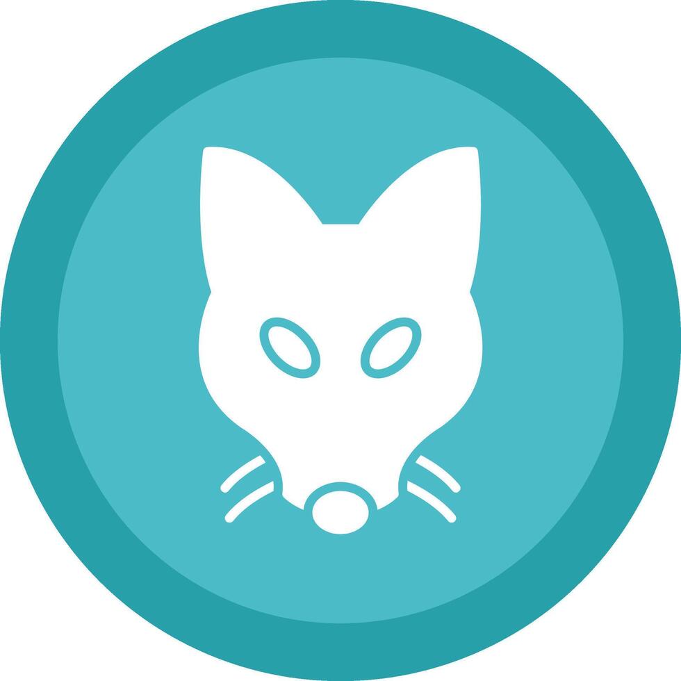 Fox Line Shadow Circle Icon Design vector