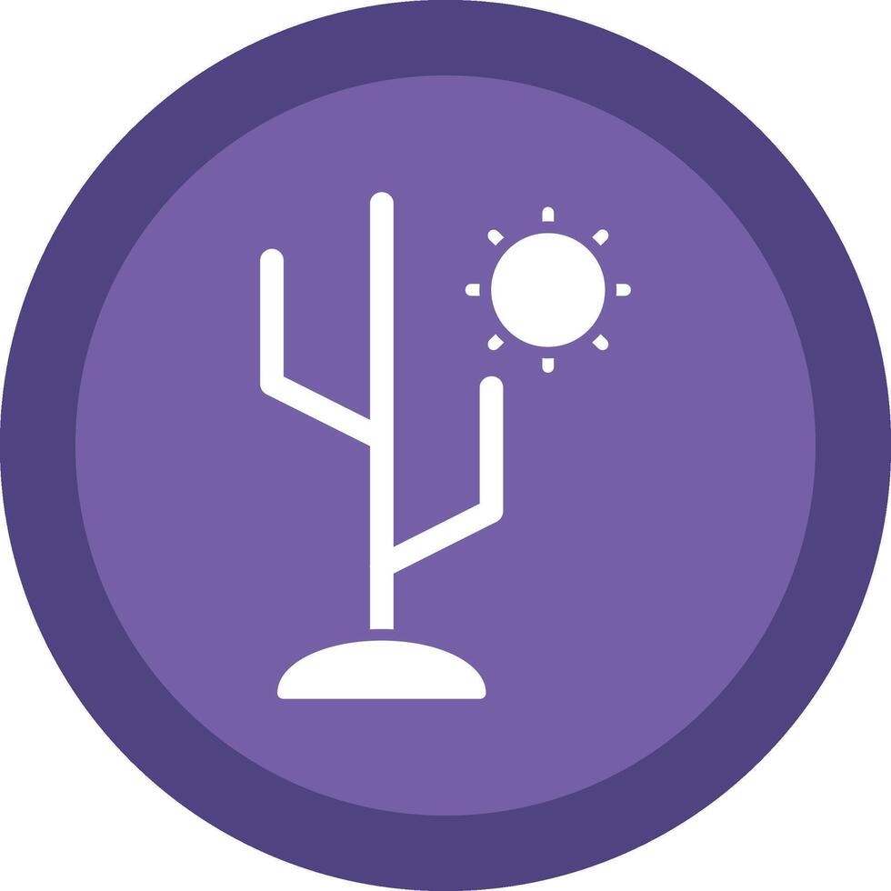 Cactus Line Shadow Circle Icon Design vector