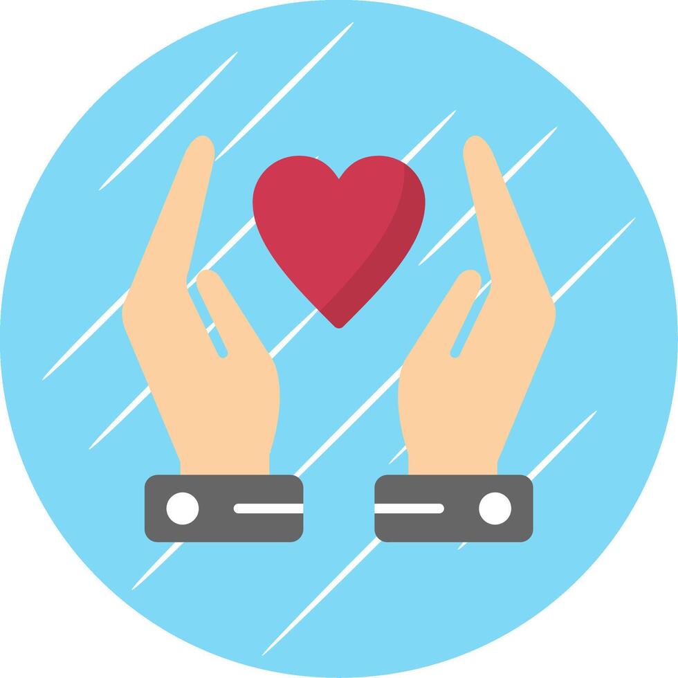 Hands Holding Heart Flat Circle Icon Design vector