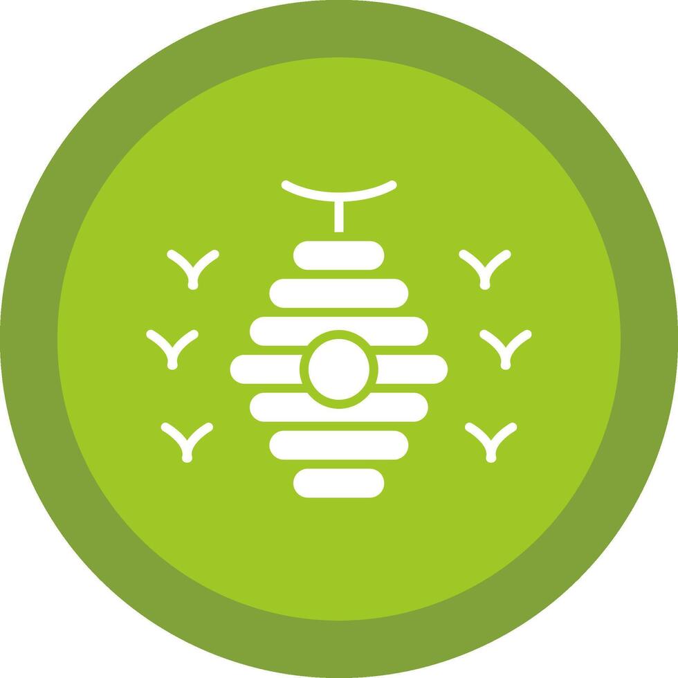 Bee Hive Line Shadow Circle Icon Design vector