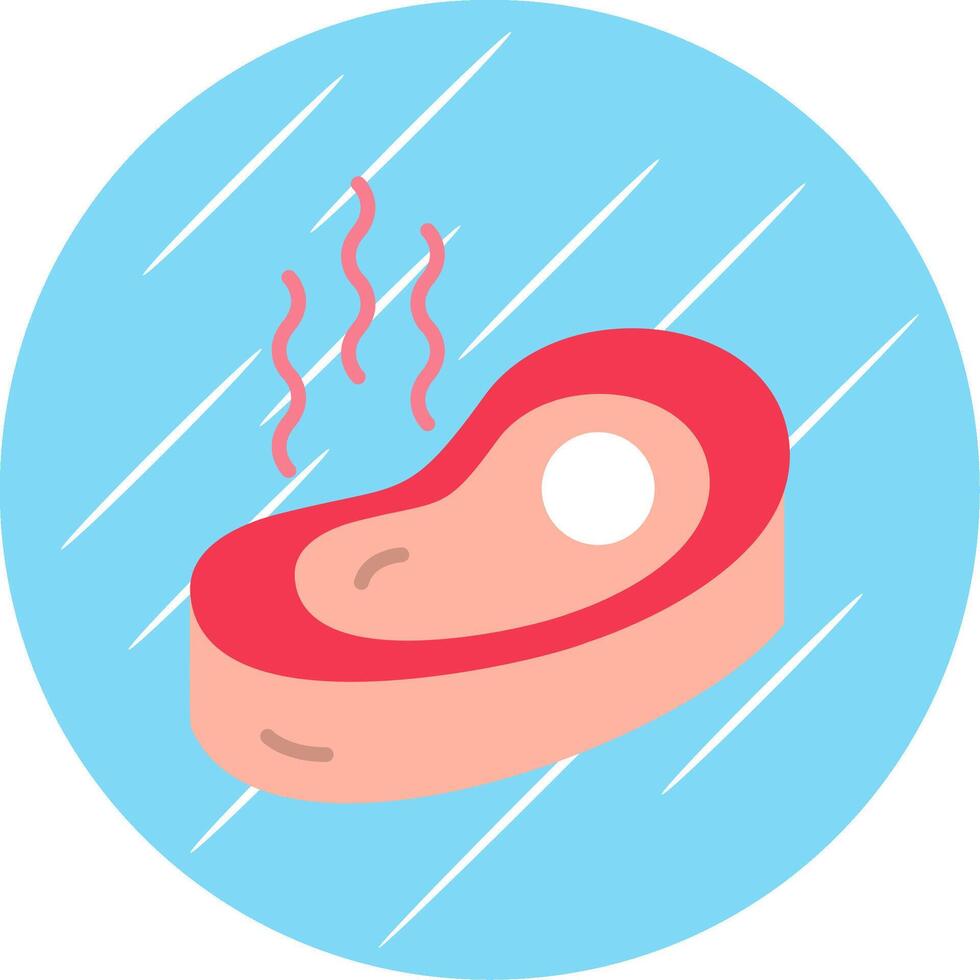 Beef Flat Circle Icon Design vector