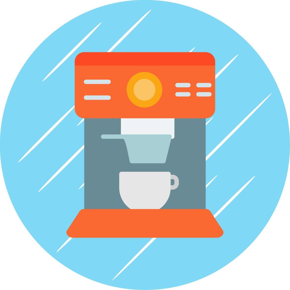 Coffee Machine Flat Circle Icon Design vector