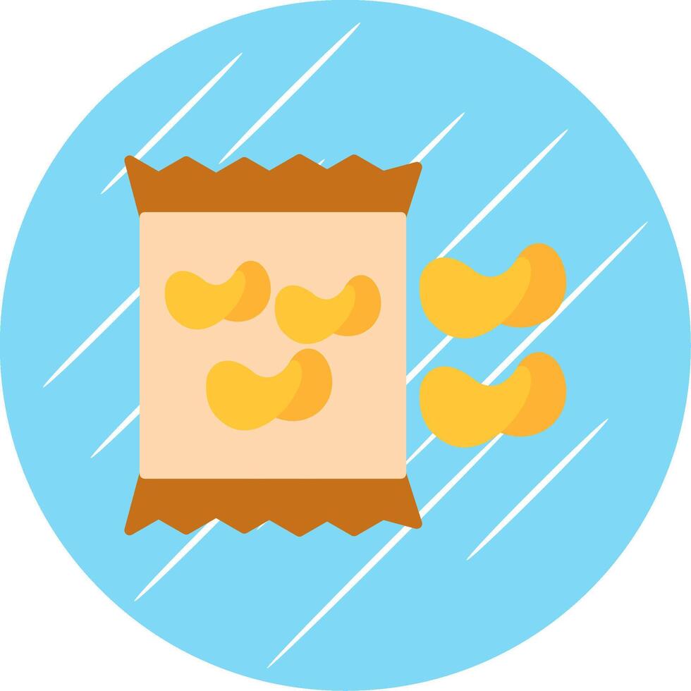 Chips Flat Circle Icon Design vector