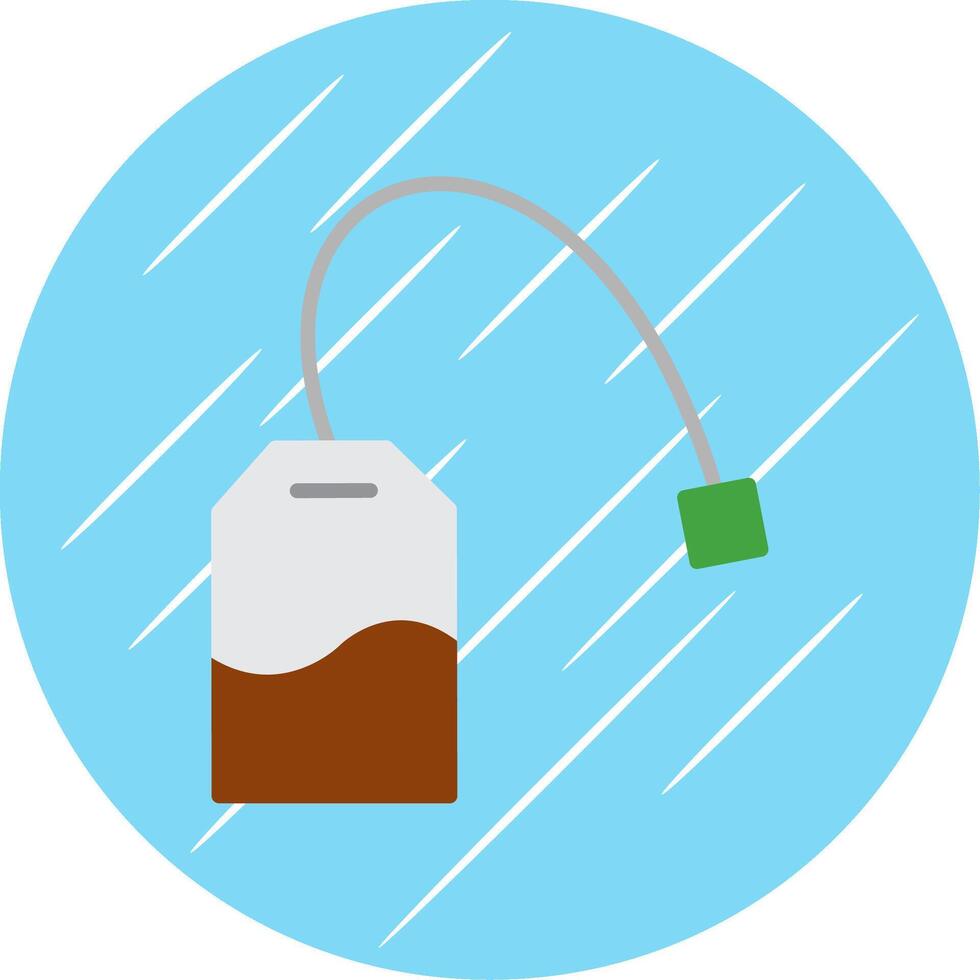Tea Bag Flat Circle Icon Design vector