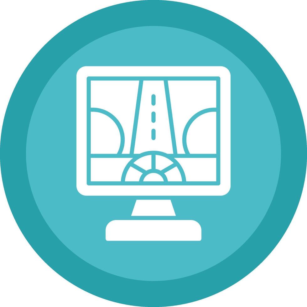 Driving Control Line Shadow Circle Icon Design vector