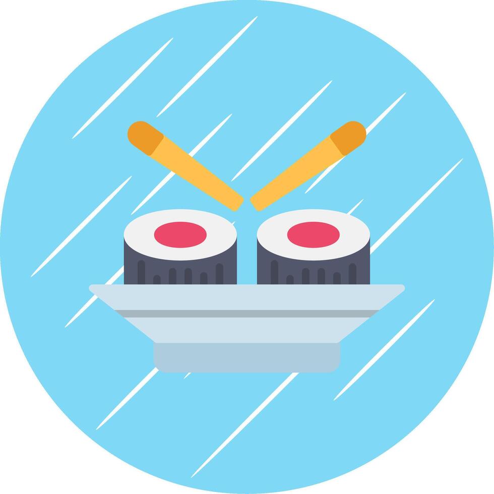 Sushi Flat Circle Icon Design vector