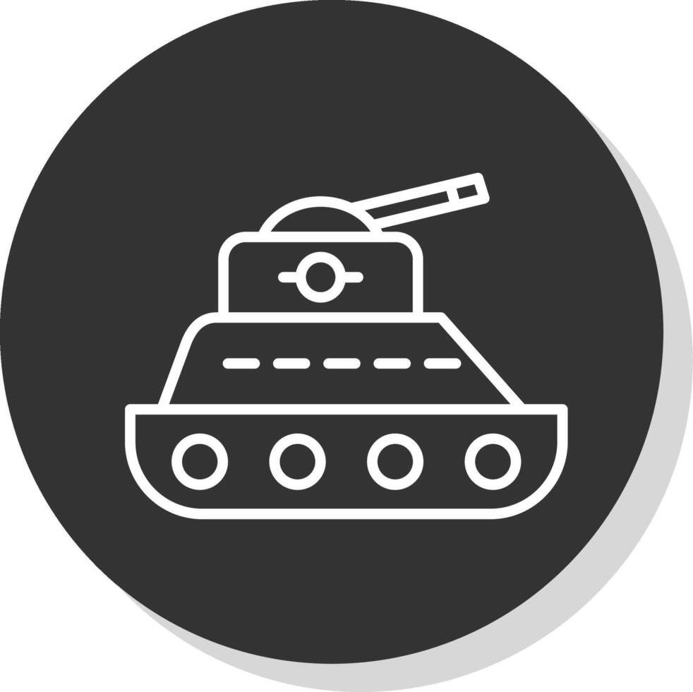 Tank Line Shadow Circle Icon Design vector