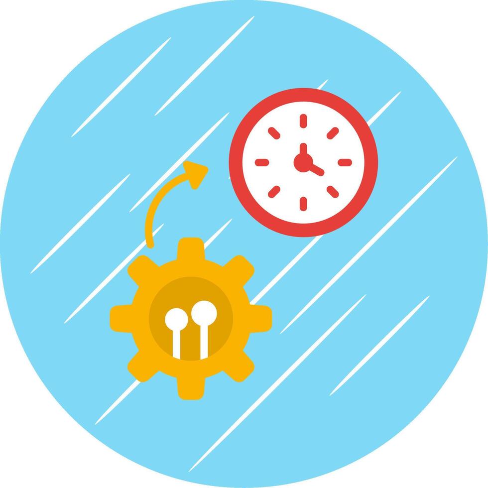 Time Management Flat Circle Icon Design vector