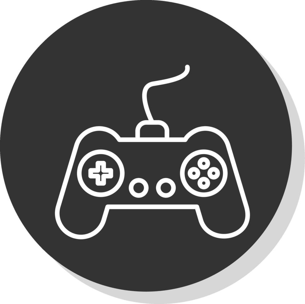Gamer Line Shadow Circle Icon Design vector