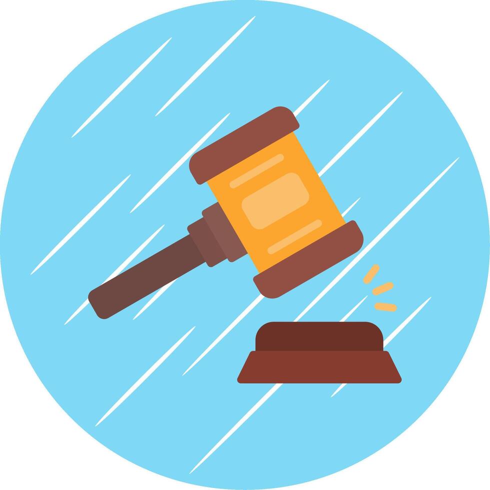 Auction Flat Circle Icon Design vector