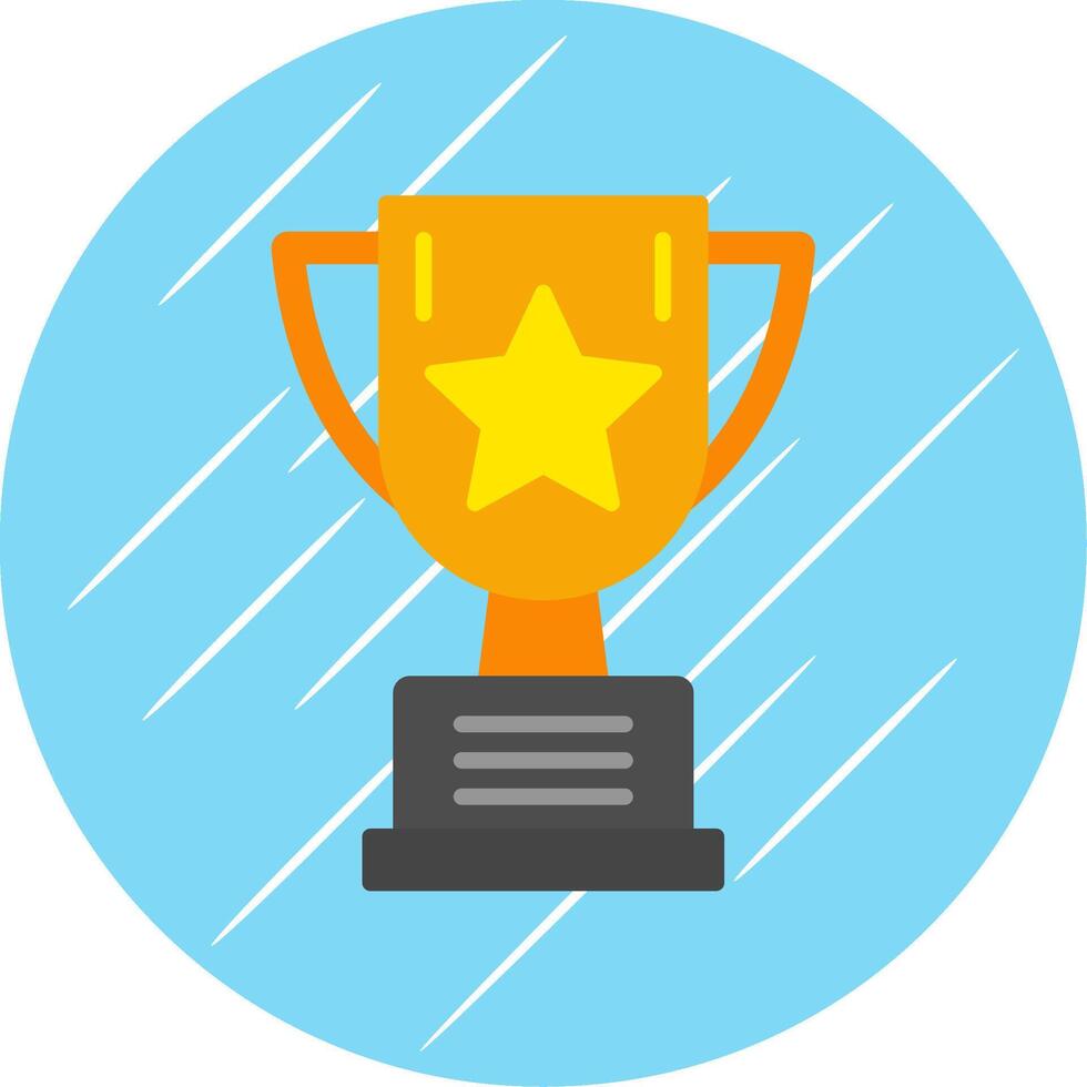 Trophy Flat Circle Icon Design vector