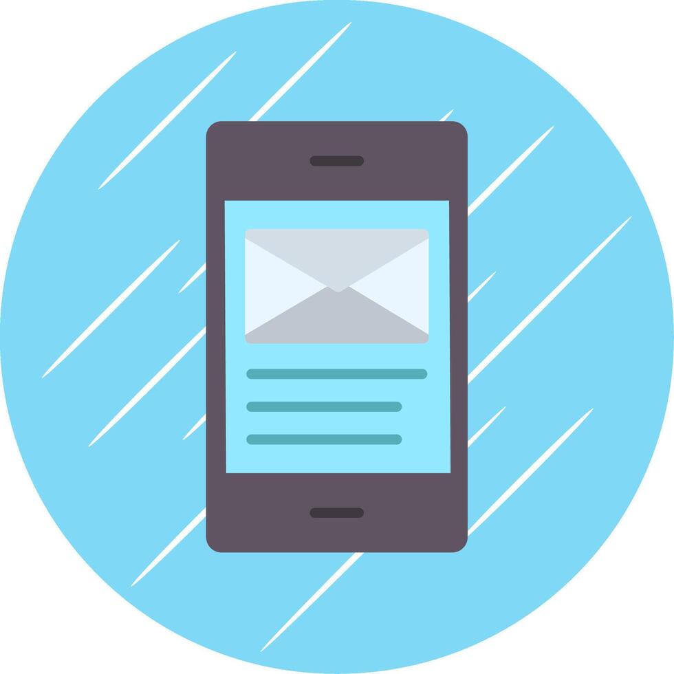 Email Flat Circle Icon Design vector