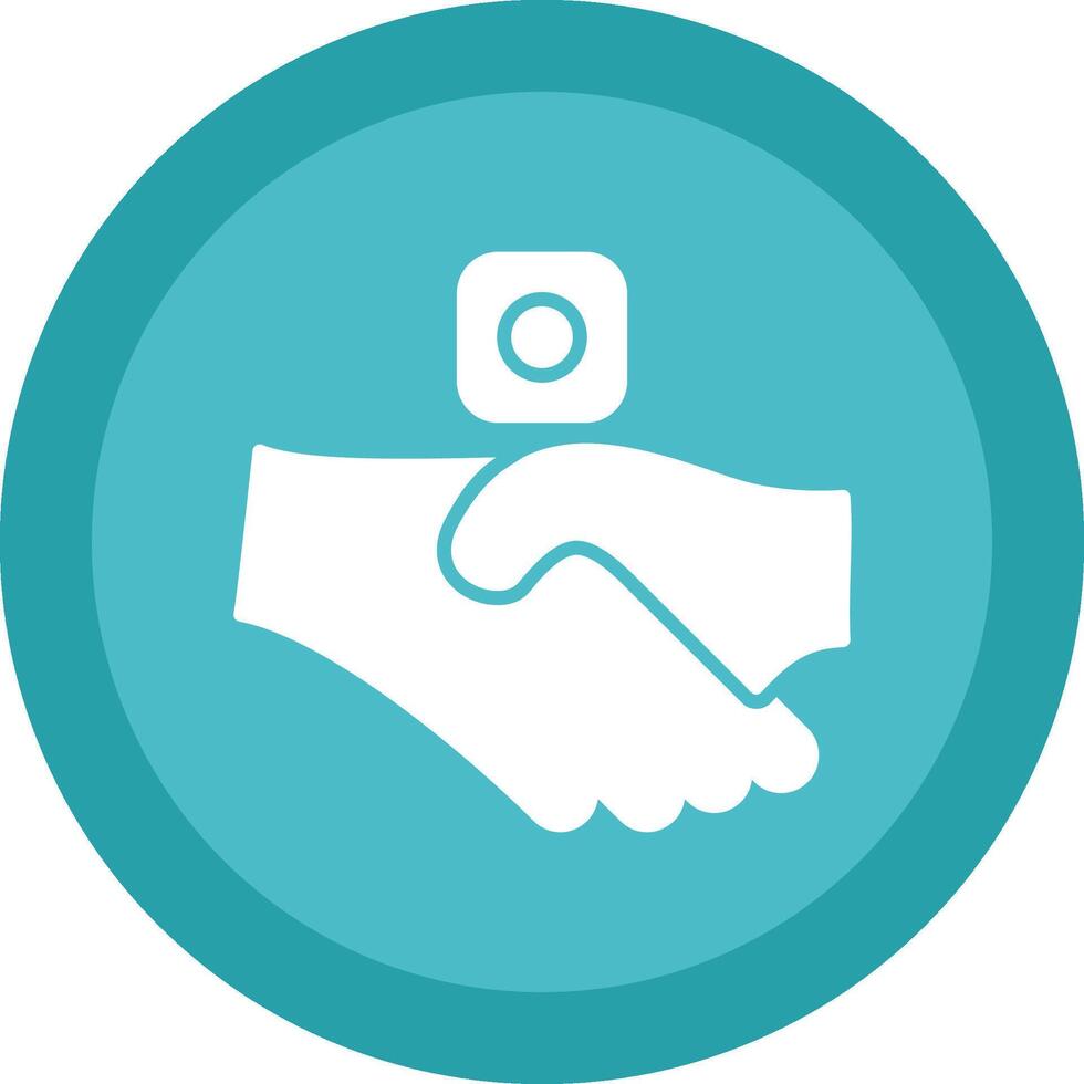 Hand Line Shadow Circle Icon Design vector