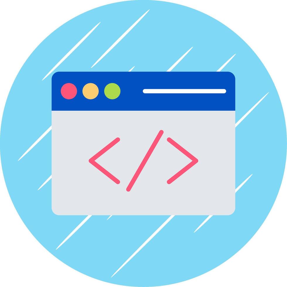 Coding Flat Circle Icon Design vector