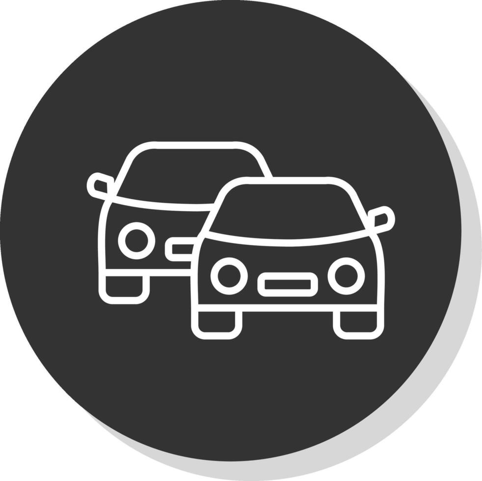 carros línea sombra circulo icono diseño vector