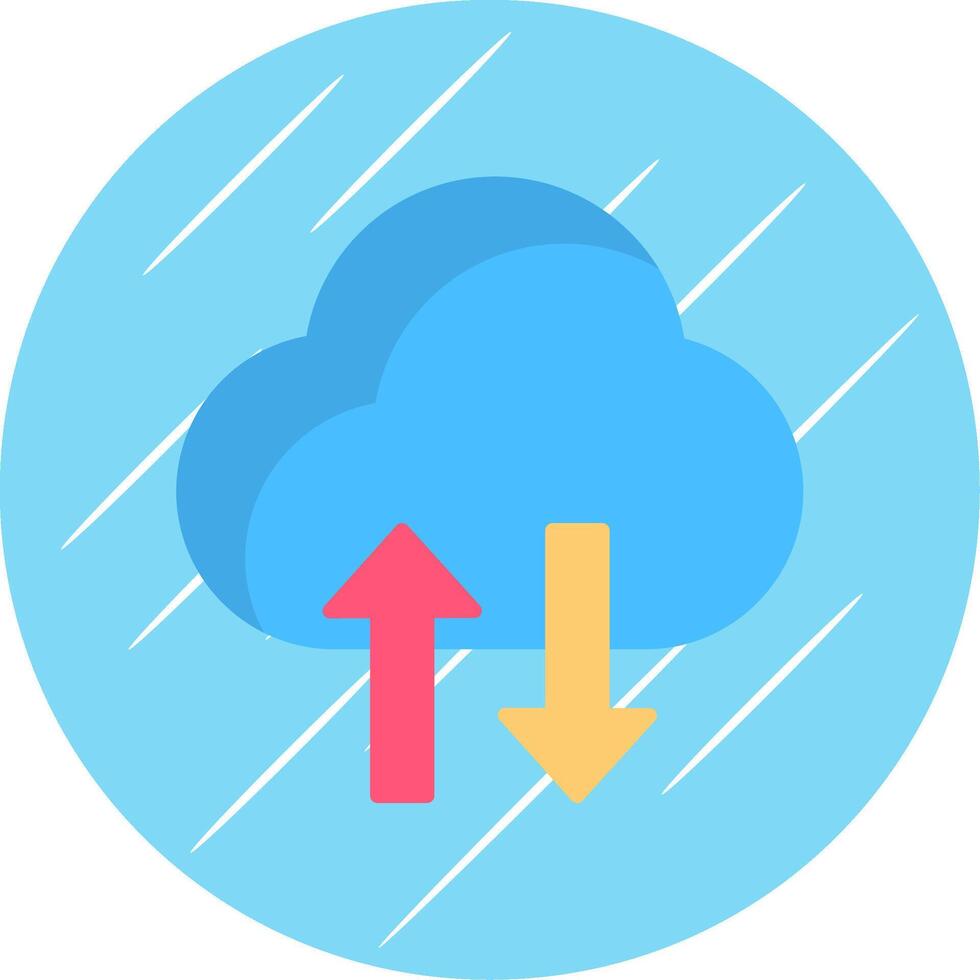 Cloud Data Transfer Flat Circle Icon Design vector