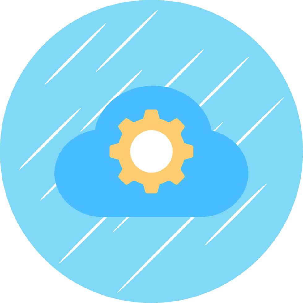 Cloud Settings Flat Circle Icon Design vector