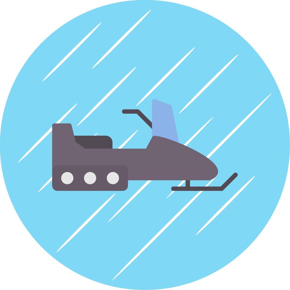 Snowmobile Flat Circle Icon Design vector
