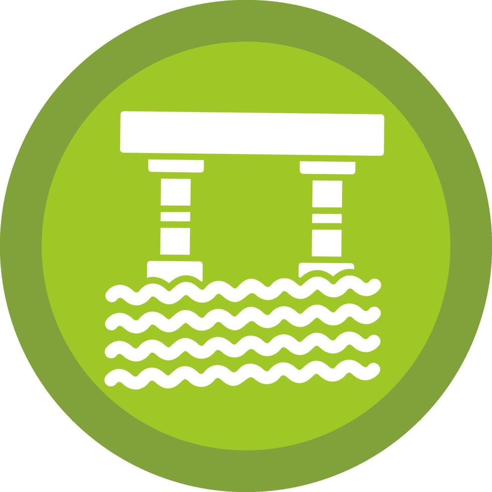 Bridge Line Shadow Circle Icon Design vector