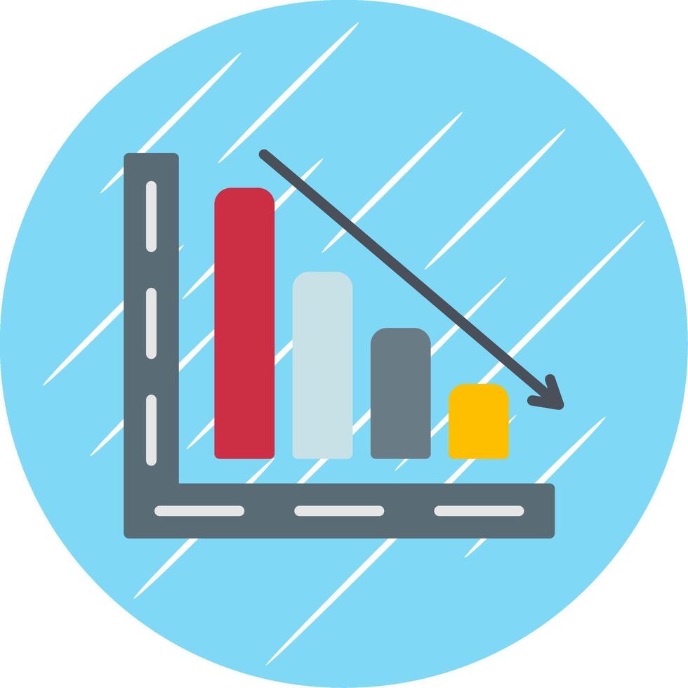 Bar Chart Flat Circle Icon Design vector