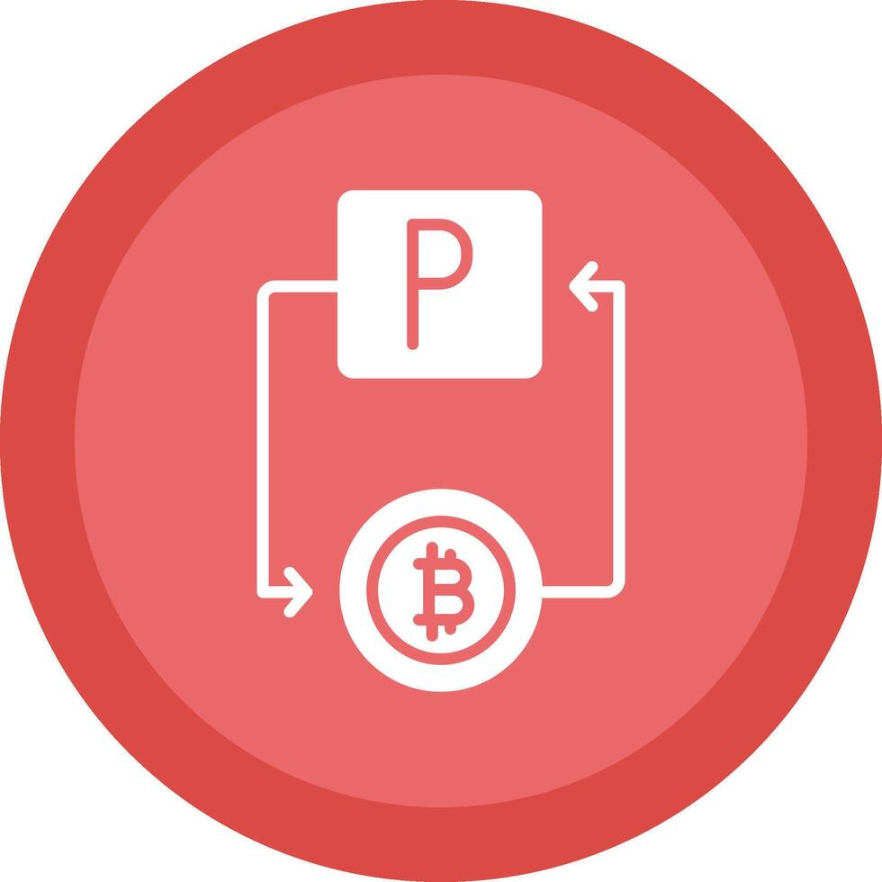 Bitcoin Paypal Line Shadow Circle Icon Design vector