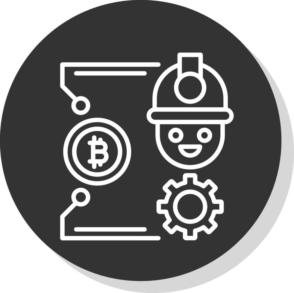 Bitcoin Craft Line Shadow Circle Icon Design vector