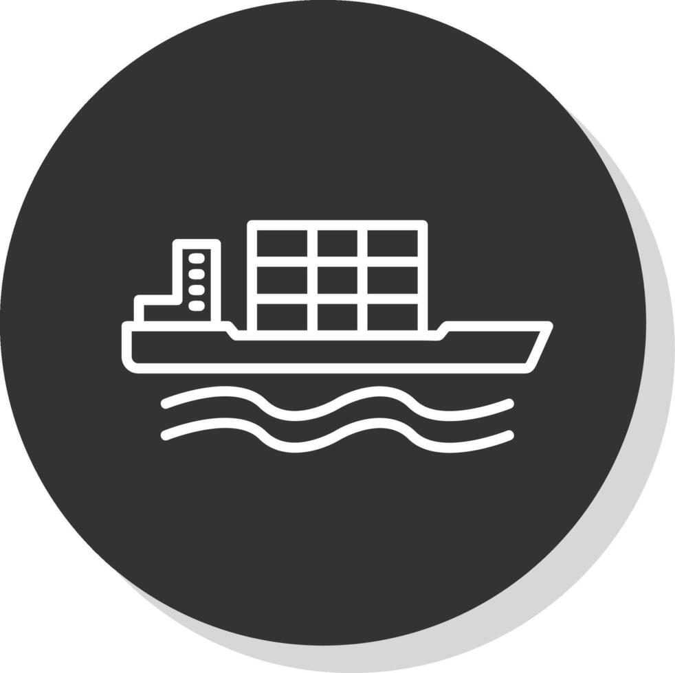 Bulk Carrier Line Shadow Circle Icon Design vector