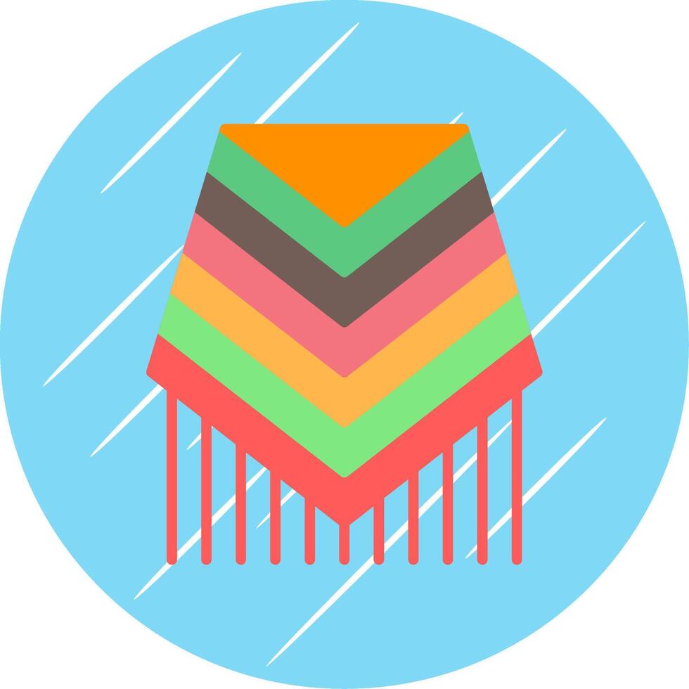 Poncho Flat Circle Icon Design vector