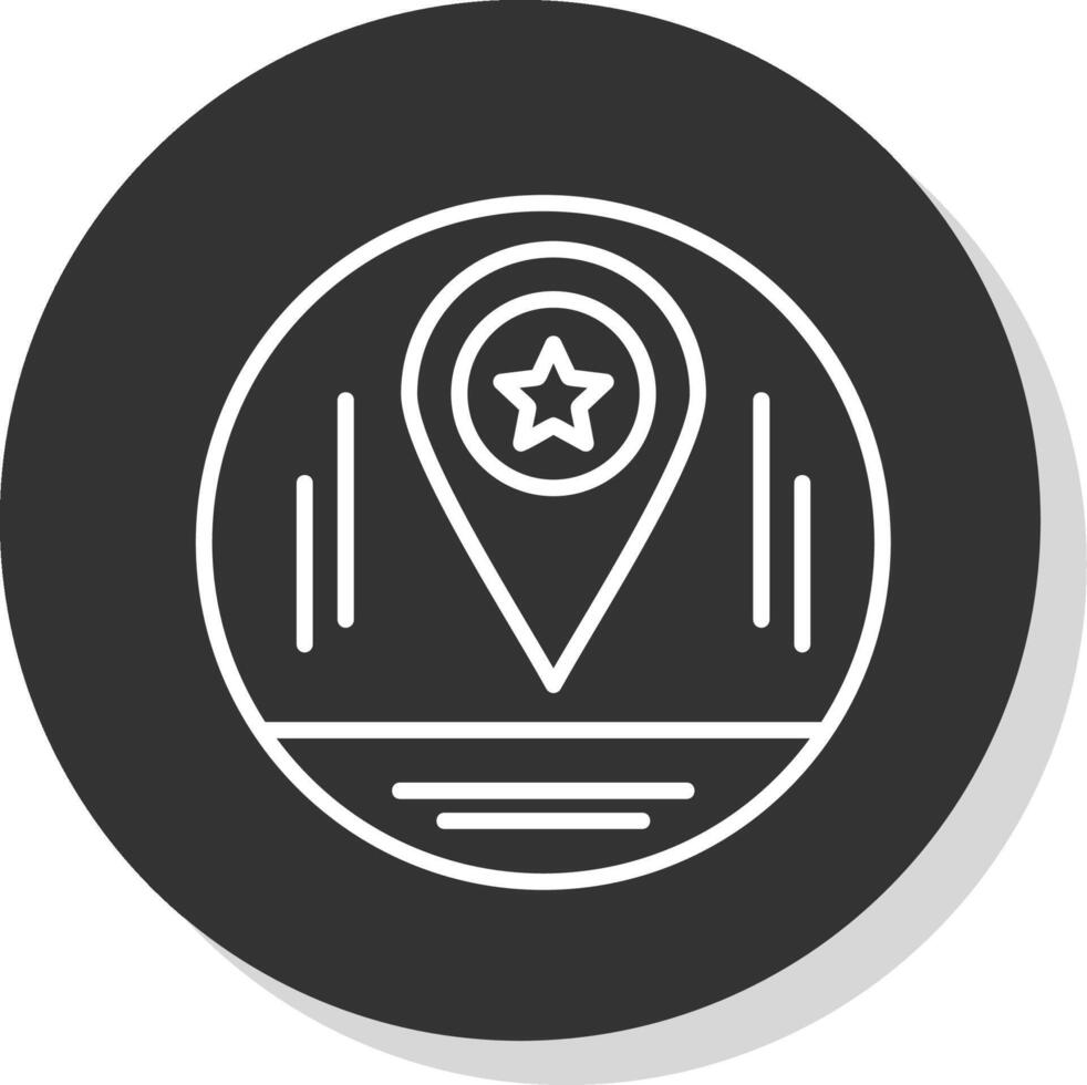 Map Marker Line Shadow Circle Icon Design vector