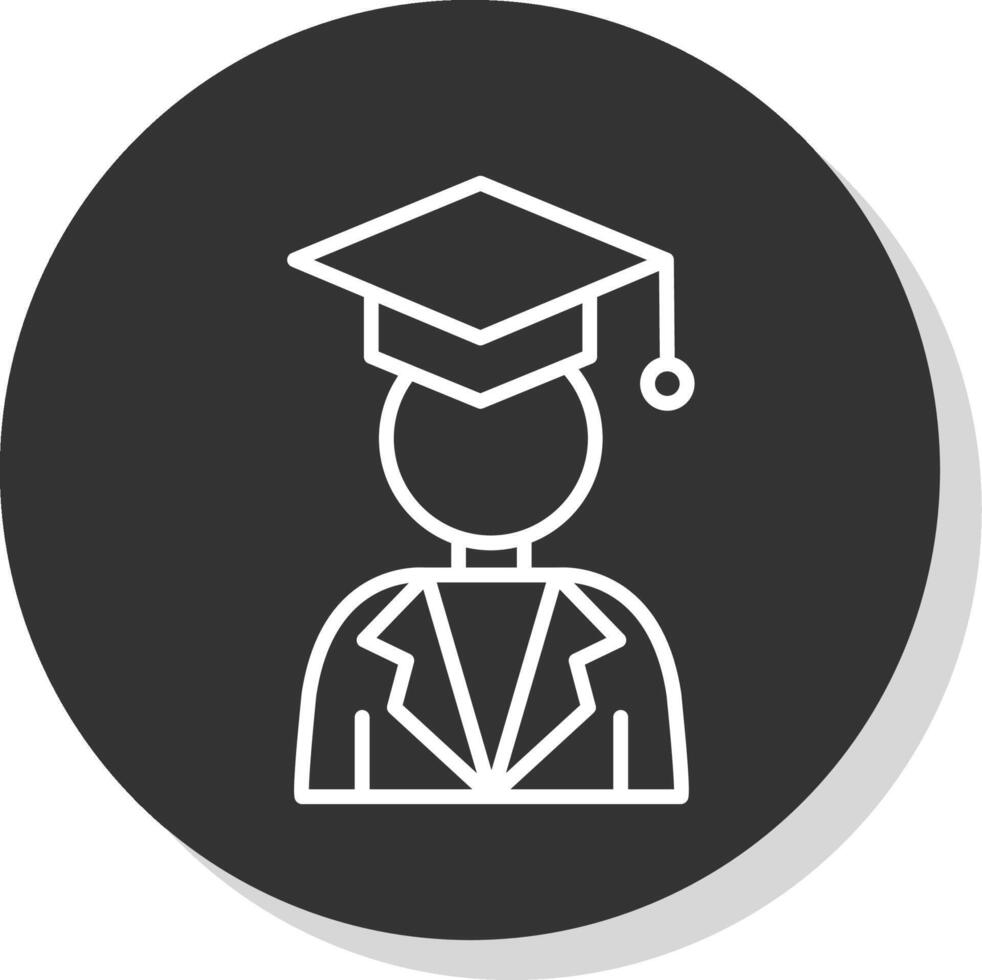 Academician Line Shadow Circle Icon Design vector