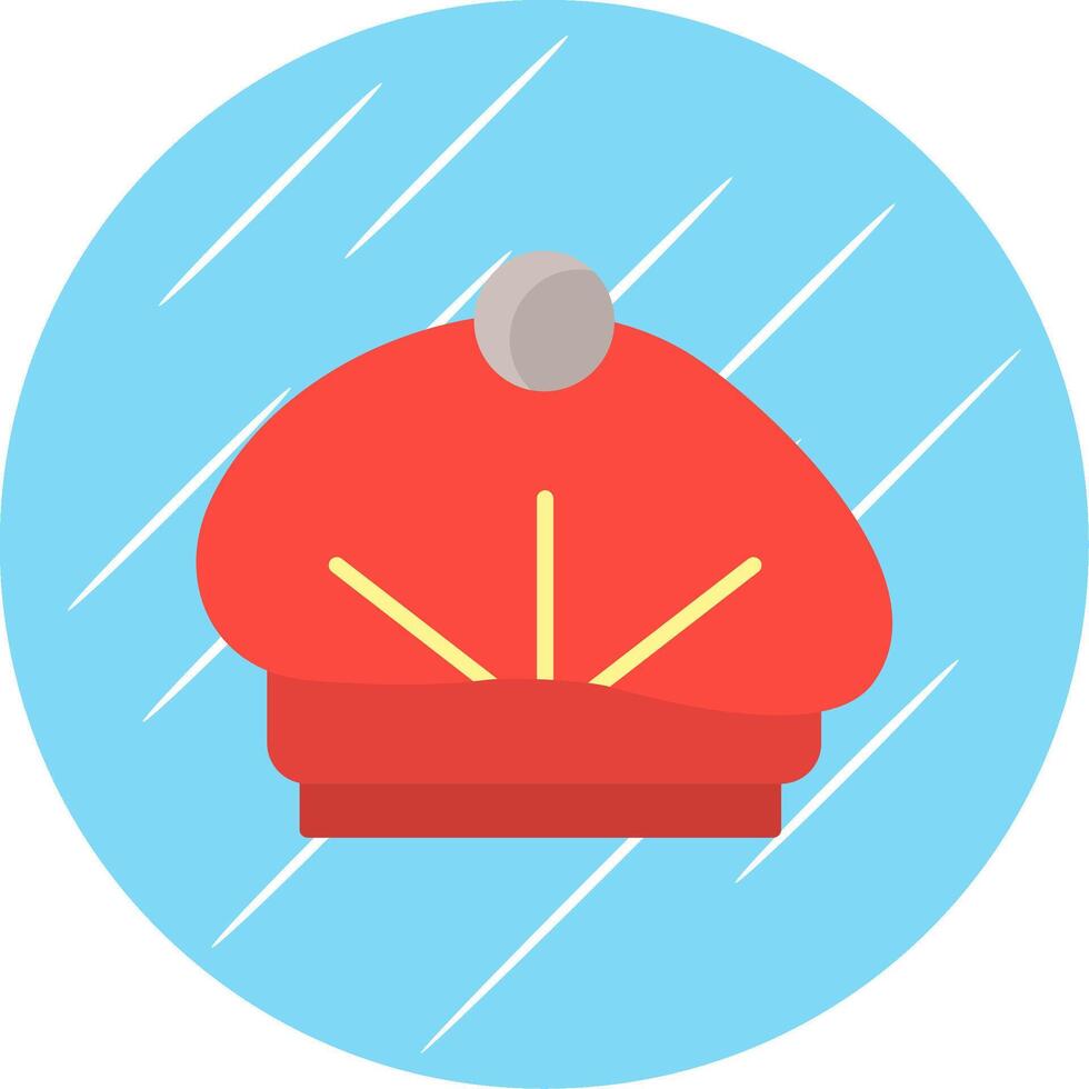 Beret Flat Circle Icon Design vector