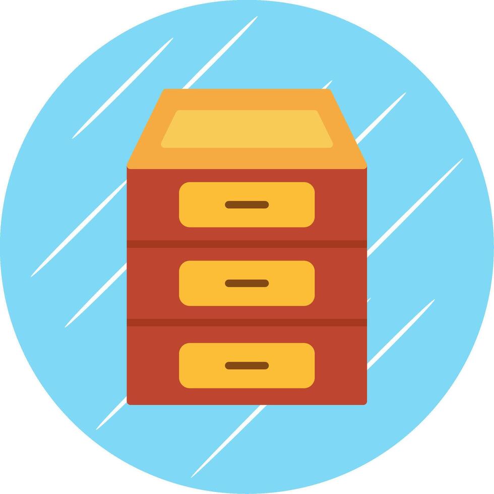 Filing Cabinet Flat Circle Icon Design vector