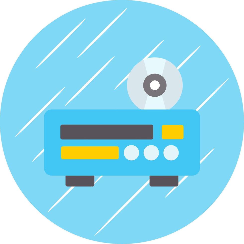 Dvd Player Flat Circle Icon Design vector