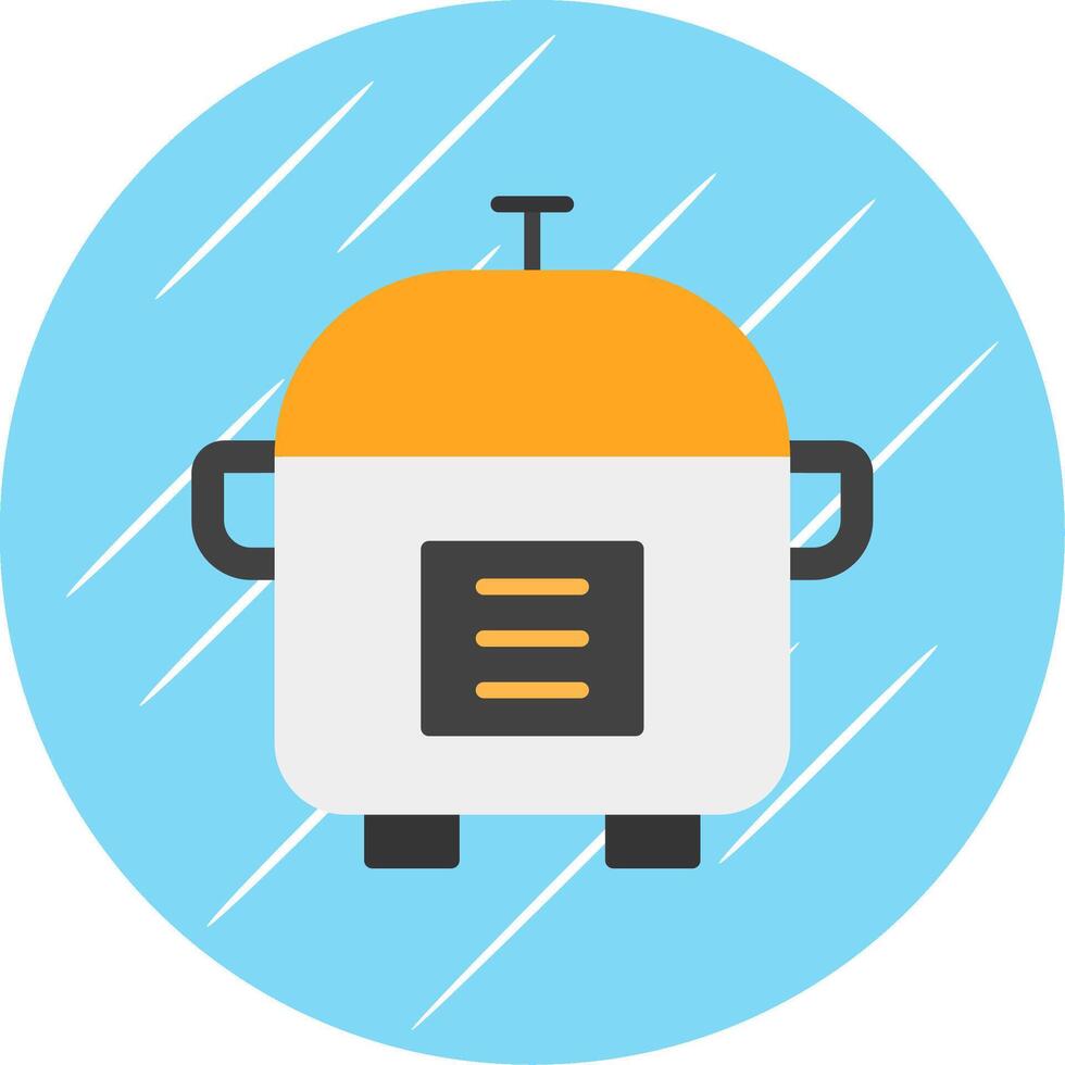 Rice Cooker Flat Circle Icon Design vector