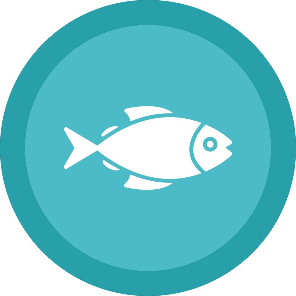 Fish Line Shadow Circle Icon Design vector